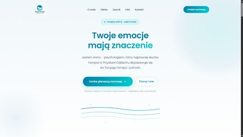 Przystań Oddechu — Gabinet psychologiczny na komputerze