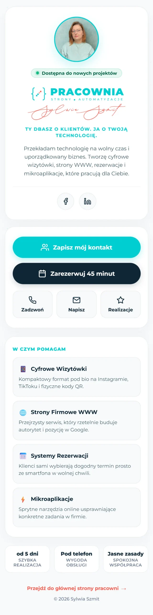 Cyfrowa Wizytówka vCard Sylwia Szmit